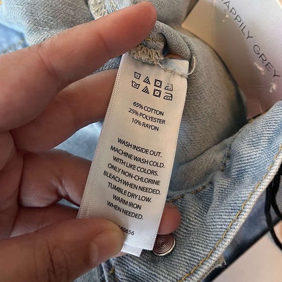 NWT Happily Grey Button Front Denim Midi Skirt - Picture 9 of 12